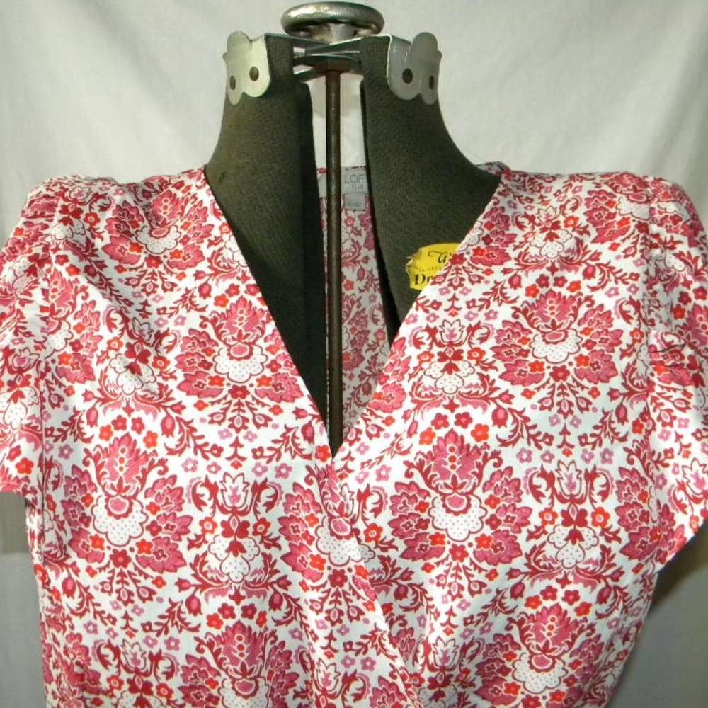 LOFT Plus 18 Faux Wrap Valentine Blouse Ruffle Cap